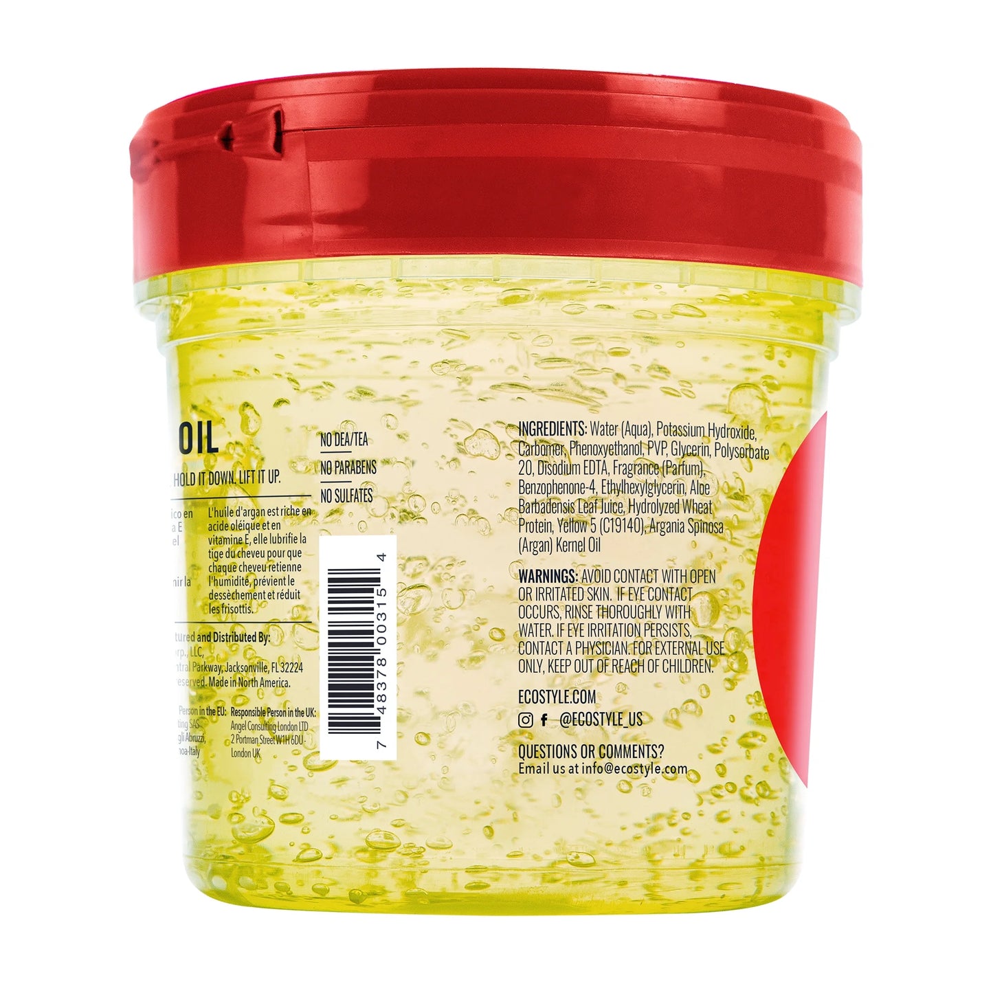 Eco Style Argan Oil Hair Styling Gel, 16 oz